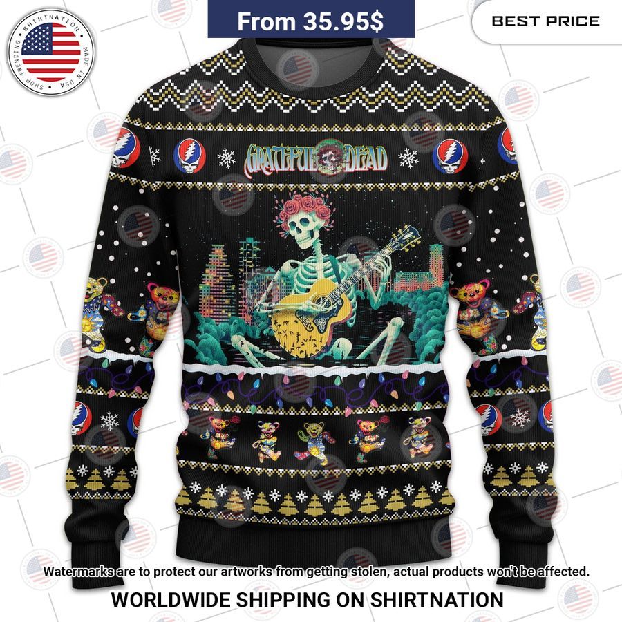Grateful Dead Skull & Roses Sweater Handsome as usual