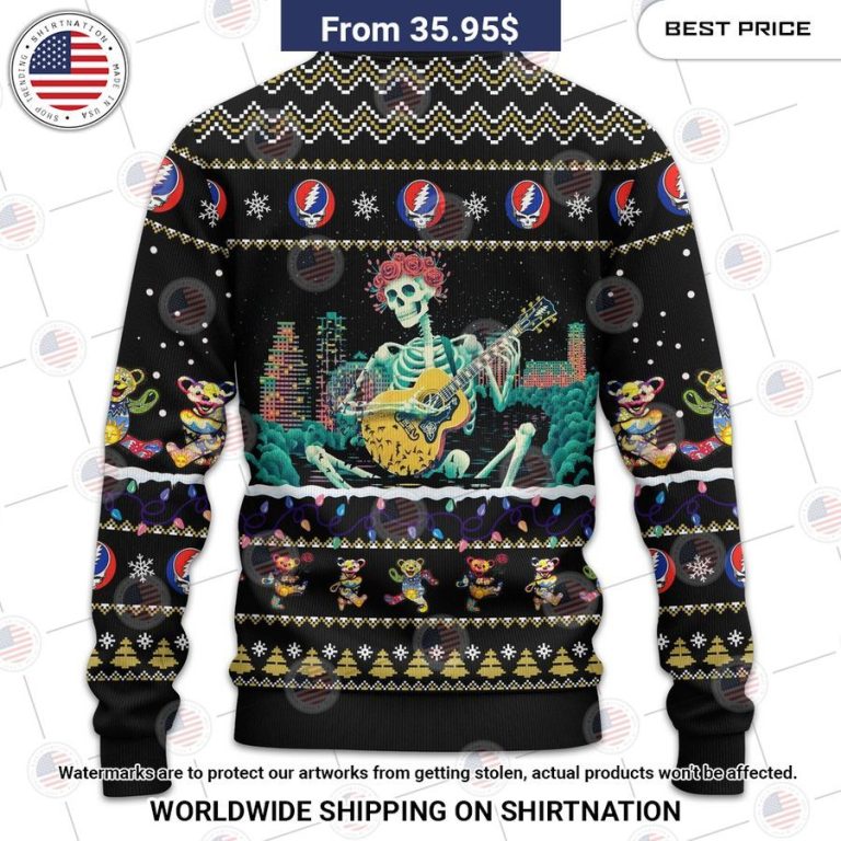 Grateful Dead Skull & Roses Sweater Rocking picture