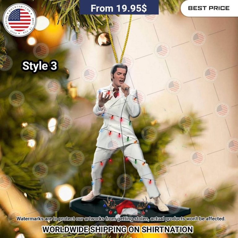 HOT Elvis Presley Singing Christmas Ornament Our hard working soul