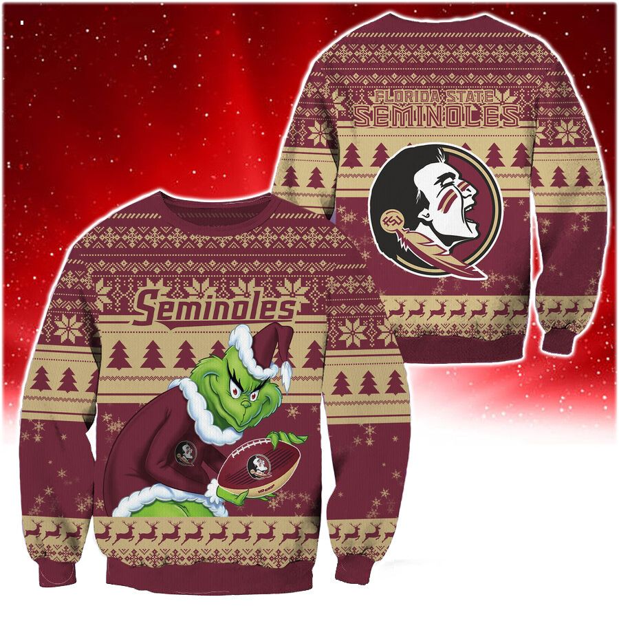 HOT Grinch Florida State Seminoles Christmas Sweater Stand easy bro