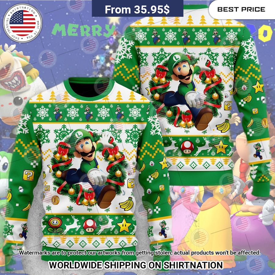 HOT Super Mario Luigi Ugly Sweater Speechless