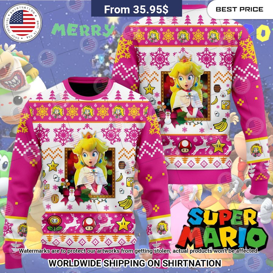 HOT Super Mario Peach Ugly Sweater Awesome Pic guys