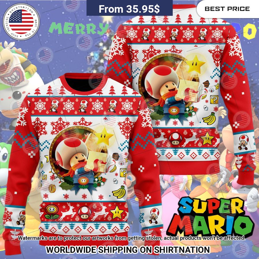 HOT Super Mario Toad Ugly Sweater Loving, dare I say?