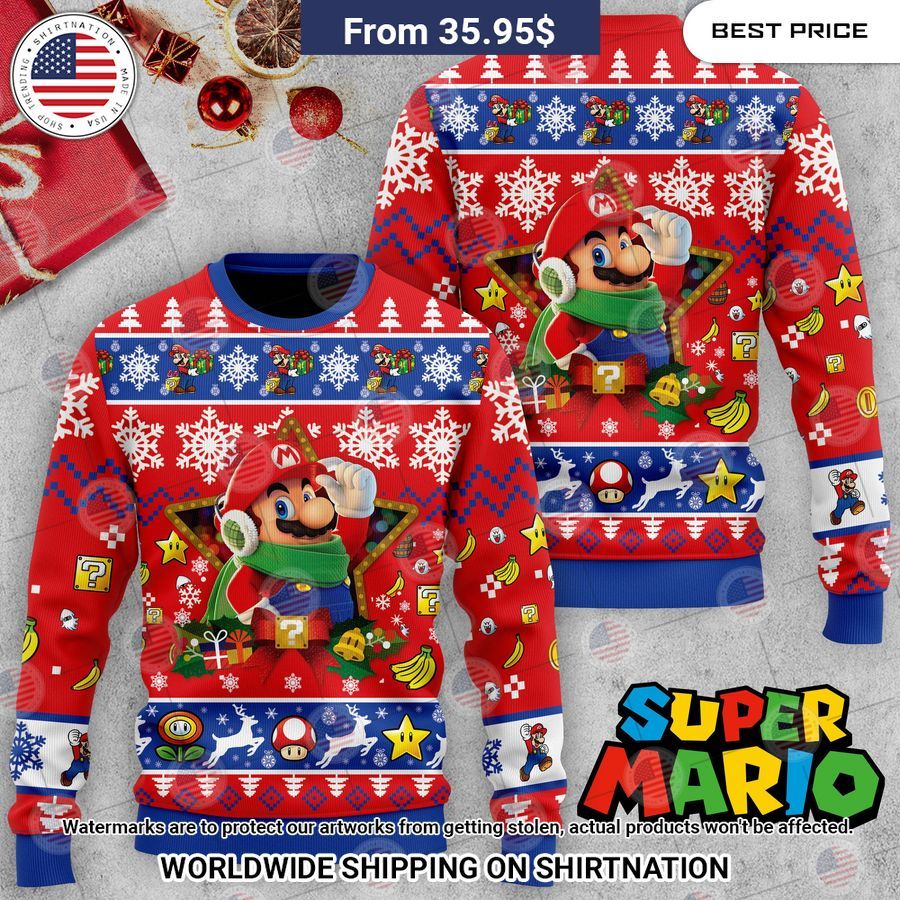 HOT Super Mario Ugly Sweater Hey! Your profile picture is awesome