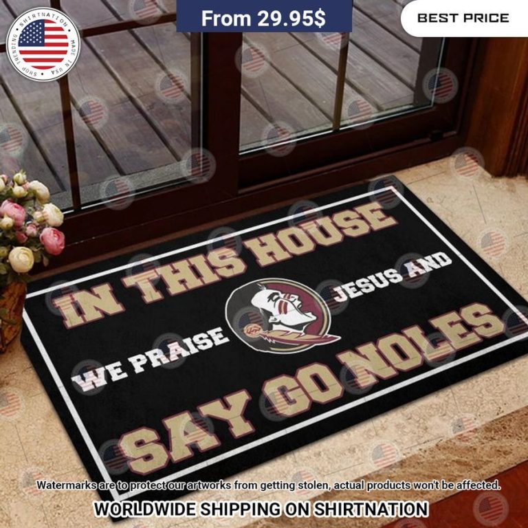 in this house we praise jesus and say go noles florida state seminoles doormat 2 314.jpg