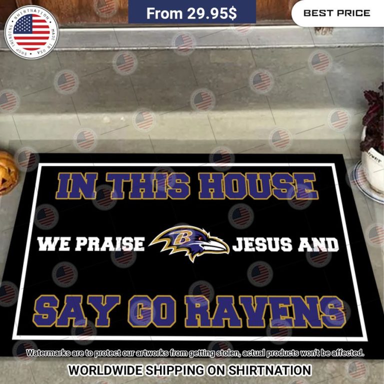 in this house we praise jesus and say go ravens baltimore ravens doormat 2 726.jpg