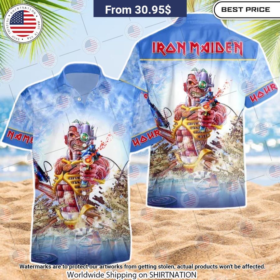 Iron Maiden Somewhere Back in Time Hawaiian Shirt You look cheerful dear