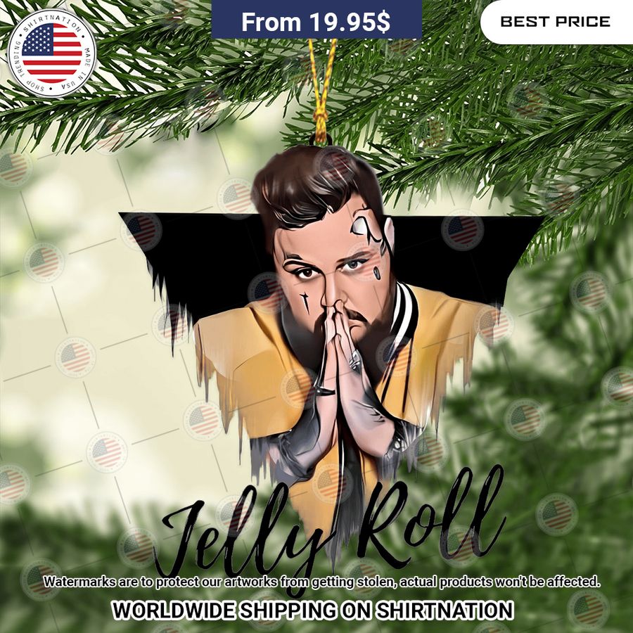 Jelly Roll Pray Christmas Ornament Coolosm