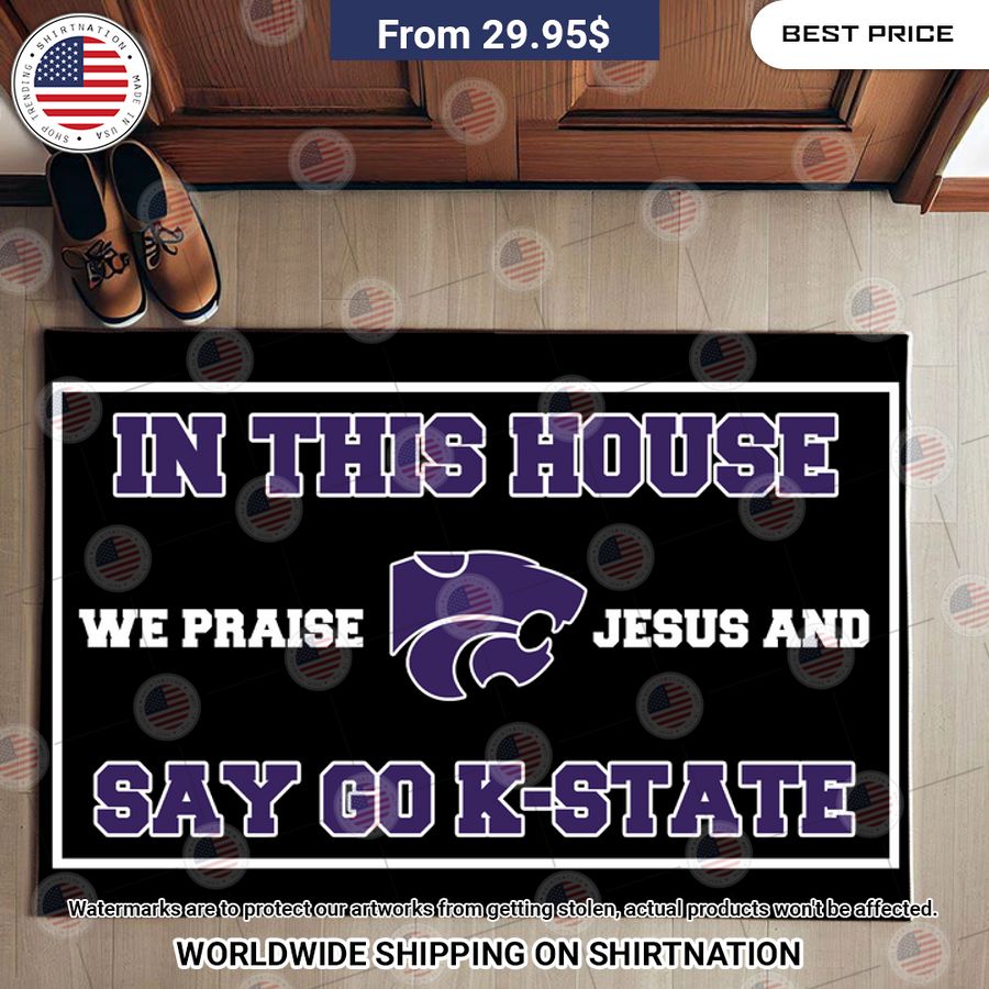 kansas state wildcats in this house we praise jesus and say go k state doormat 2 955.jpg