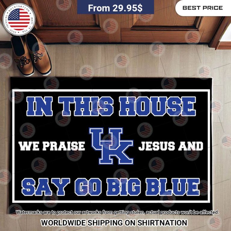 kentucky wildcats in this house we praise jesus and say go big blue doormat 3 420.jpg