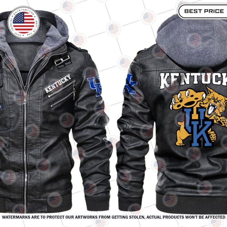 Kentucky Wildcats Leather Jacket Natural and awesome