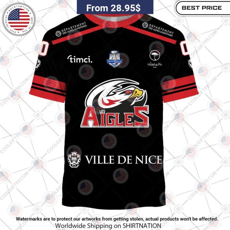 Les Aigles de Nice Home Jersey Style Custom Hoodie Generous look