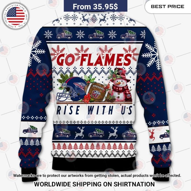 Liberty Flames Go Flames Rise With Us Sweater Looking so nice