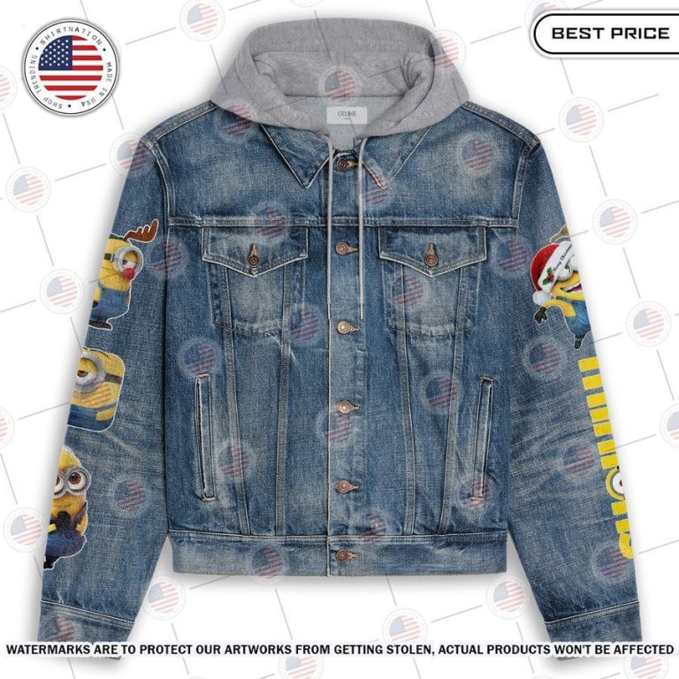 Minions Christmas Tree Hooded Denim Jacket Good look mam