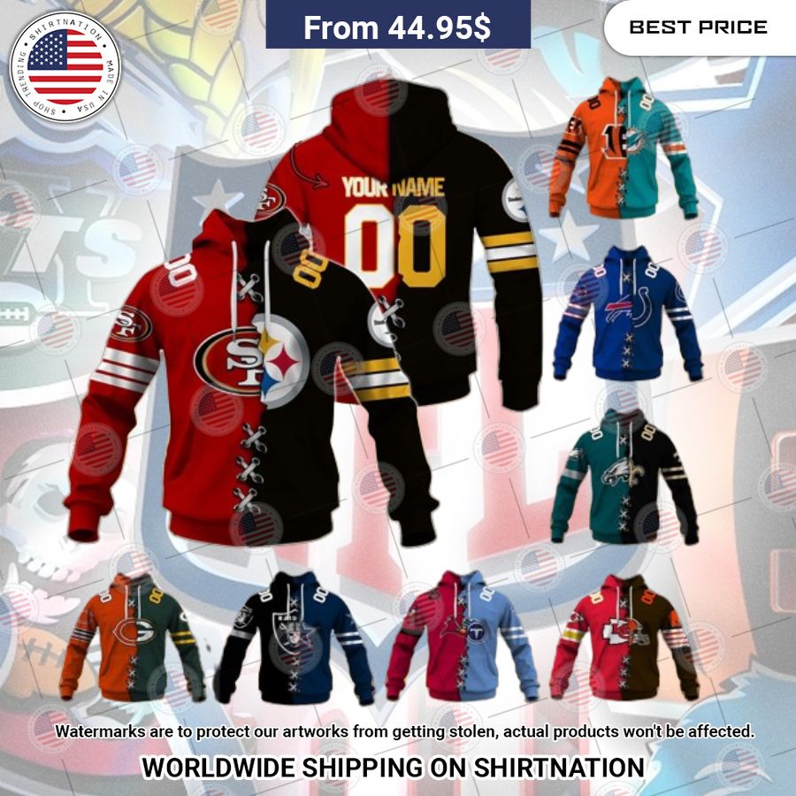 Mix Team NFL Custom Hoodie I am in love with your dress