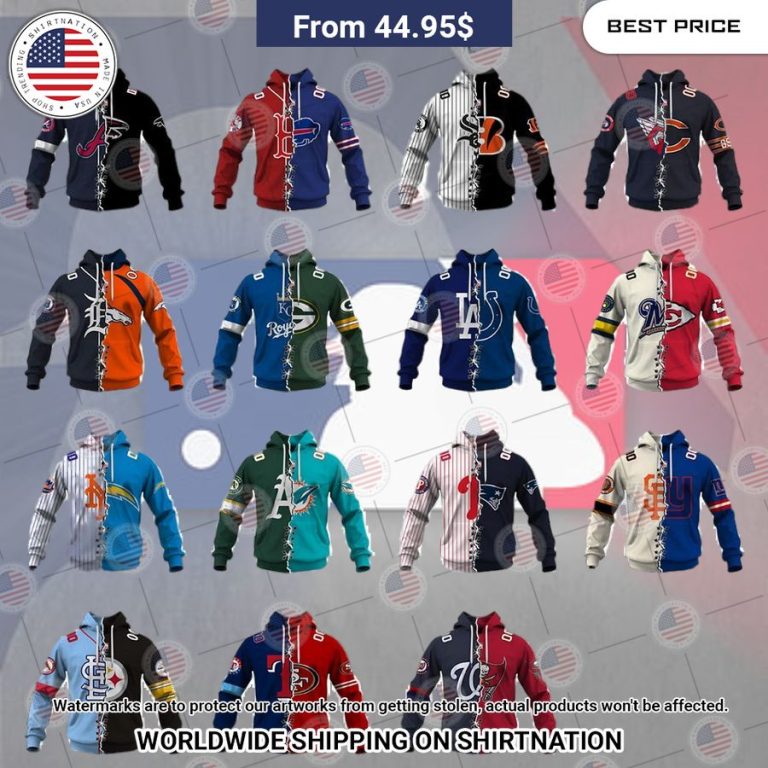 MLB and NFL Mix Teams Custom Hoodie Good click