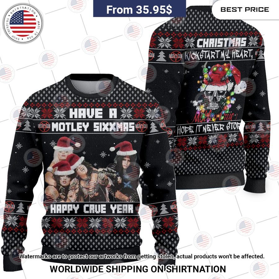 Motley Crue Have A Motley Sixxmas Happy Crue Year Sweater Rocking picture