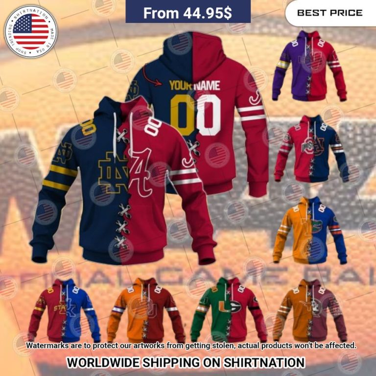 NCAA Mix 2 Teams Custom Hoodie Generous look