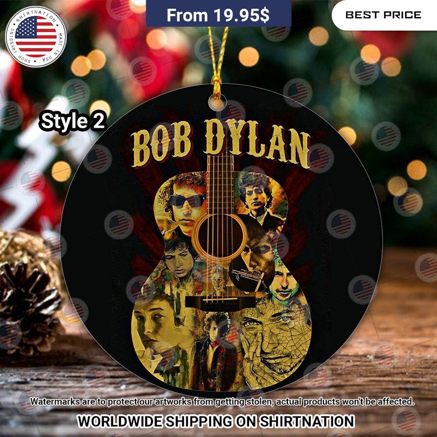 NEW Bob Dylan Hanging Christmas Ornament Super sober