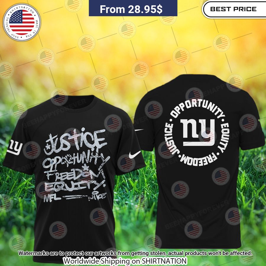 New York Giants Justice Opportunity Equity Freedom Shirt Rejuvenating picture
