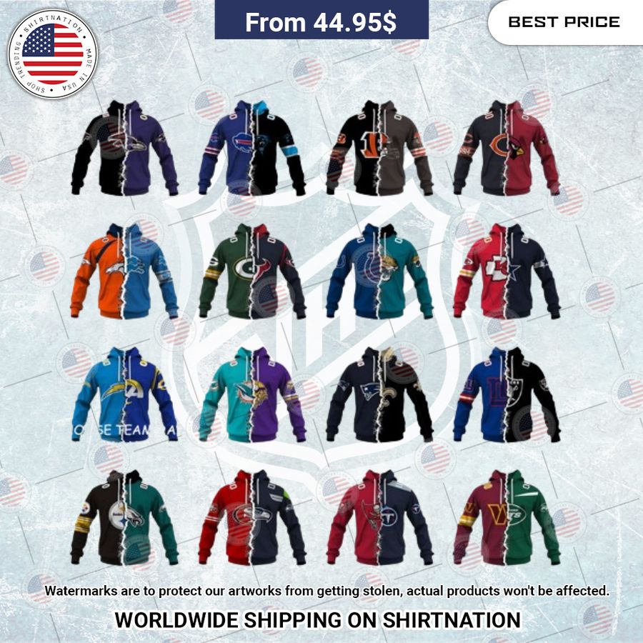 NHL Mix 2 Team Custom Hoodie Your beauty is irresistible.