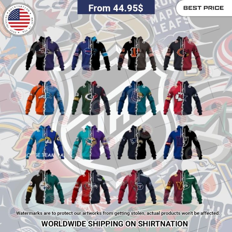 NHL Mix 2 Team Custom Hoodie Rocking picture