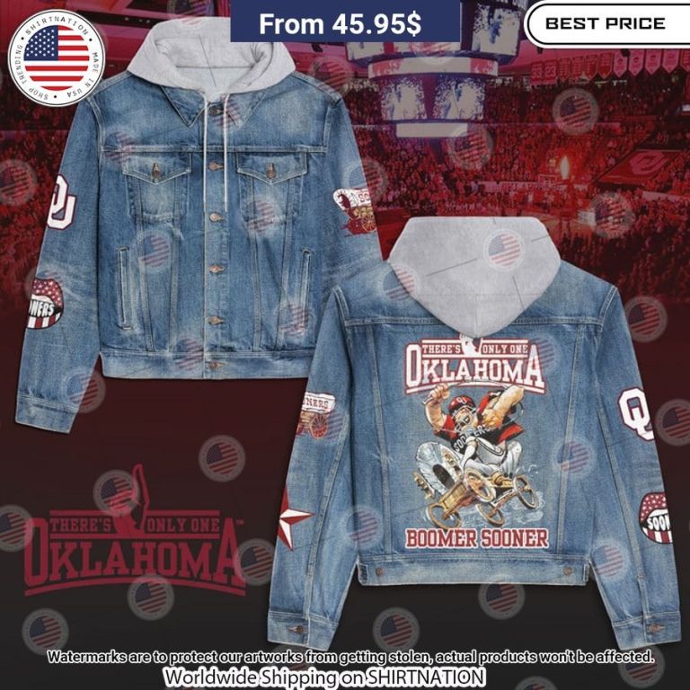 Oklahoma Sooners Boomer Sooner Hooded Denim Jacket Wow! This is gracious