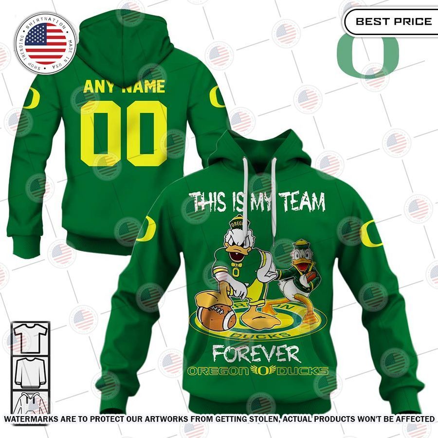 Personalized Oregon Ducks This is my team forever Hoodie Wow, cute pie