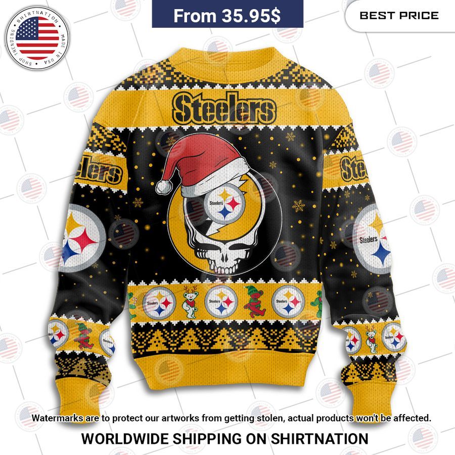 Pittsburgh Steelers Grateful Dead Christmas Hat Sweater Beauty queen