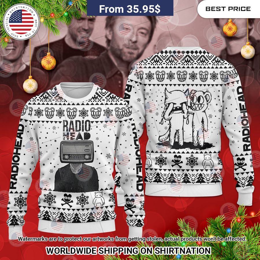 Radiohead Ugly Christmas Sweater Radiant and glowing Pic dear