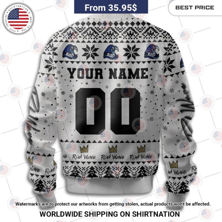 Rod Wave Christmas Sweater Cutting dash