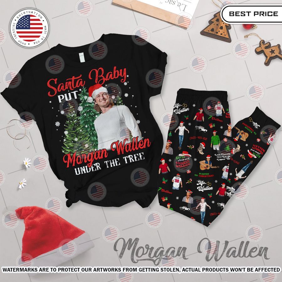 Santa baby put Morgan Wallen under the tree Pajamas Set Royal Pic of yours