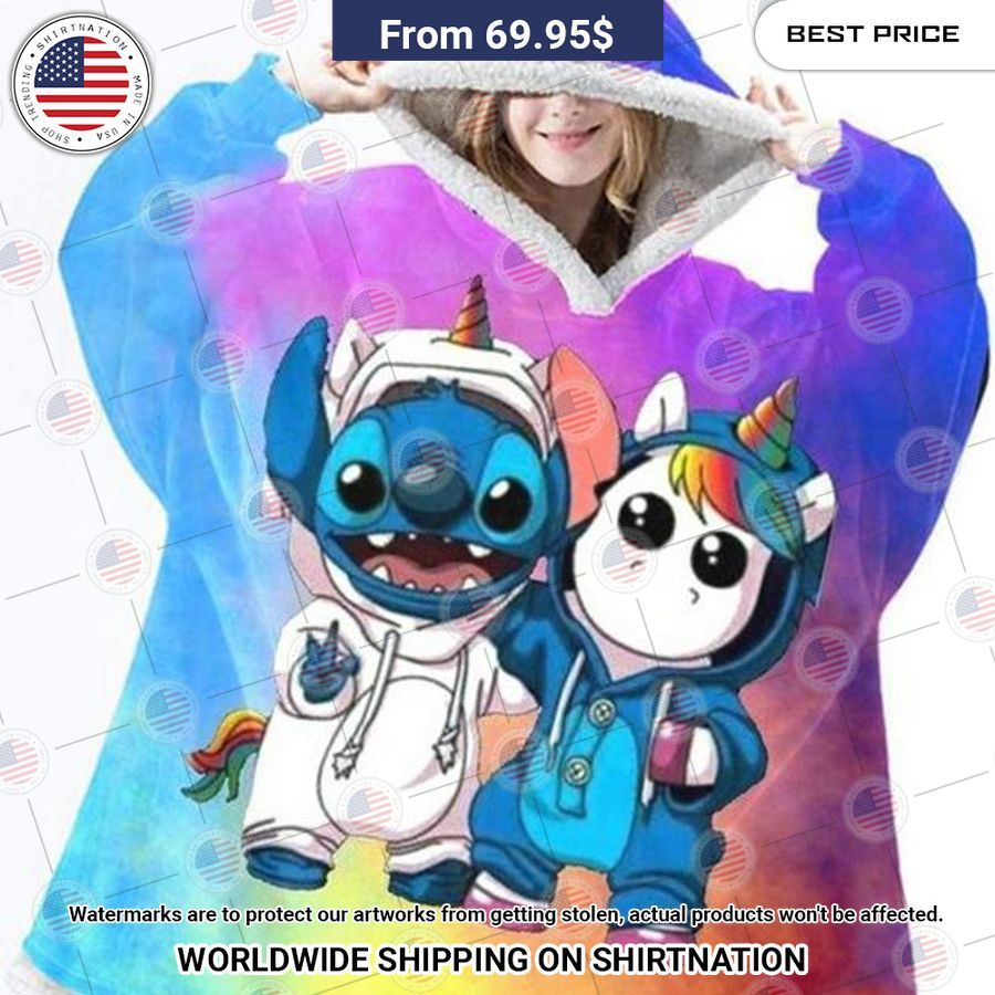 Stitch and Unicorn Hoodie Blanket Best click of yours