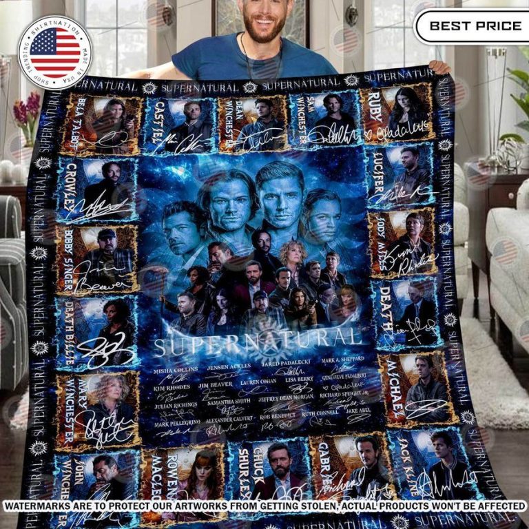 Supernatural Characters Signature Blanket Nice Pic