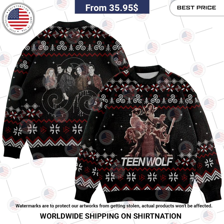 Teen Wolf Christmas Sweater Rocking picture