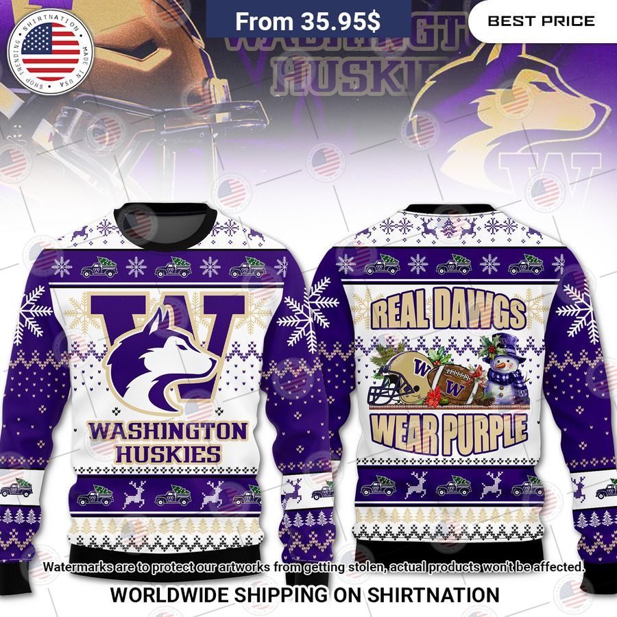 Washington Huskies Real Dawgs Wear Purple Sweater Hey! You look amazing dear