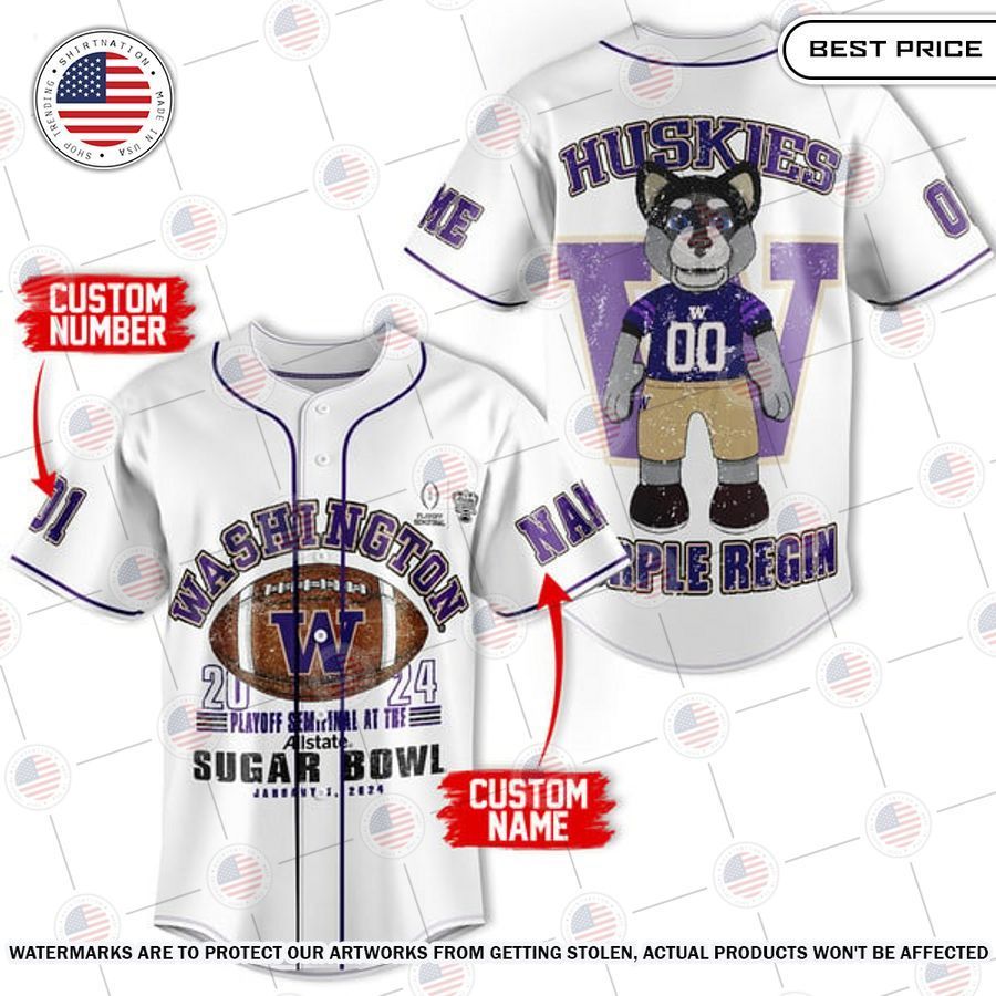 washington huskies sugar bowl custom baseball jersey 1