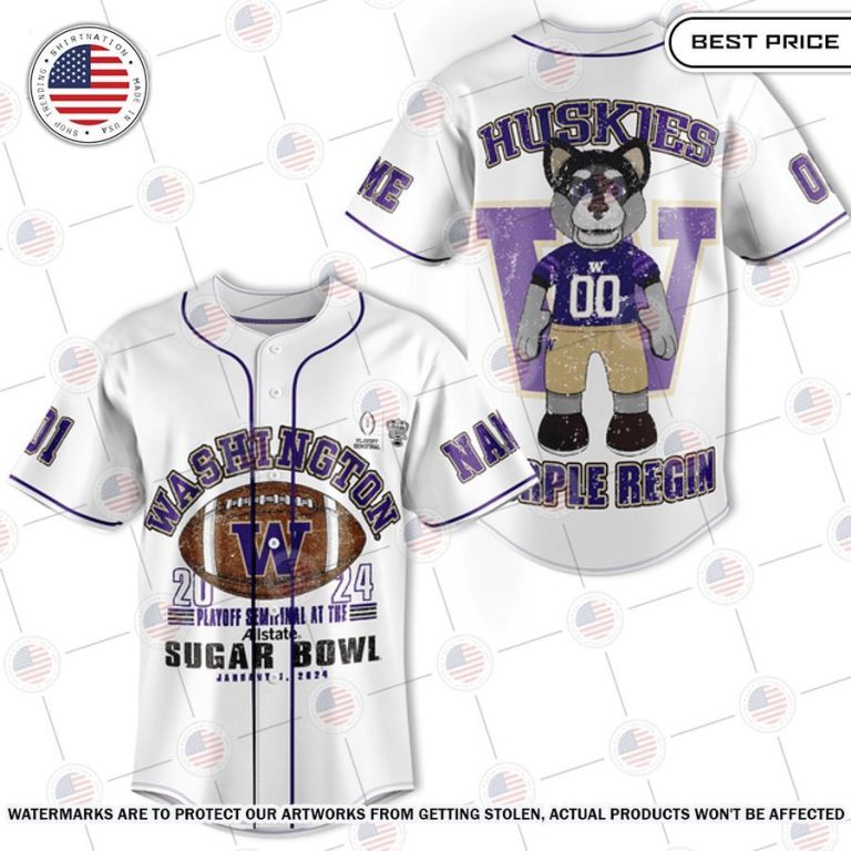 Washington Huskies Sugar Bowl Custom Baseball Jersey Beauty queen