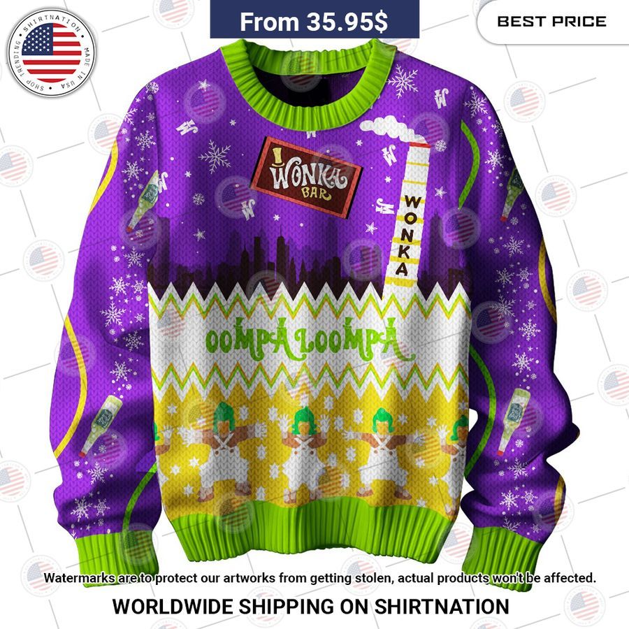 Wonka Bar Oompa Loompa Sweater Have no words to explain your beauty