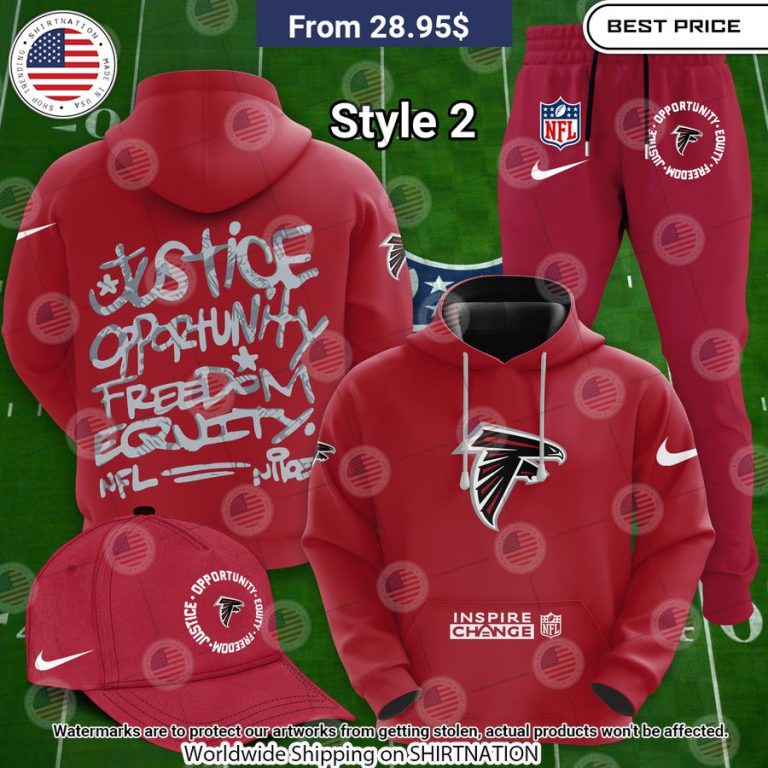 BEST Atlanta Falcons Justice Inspire Change Hoodie Cutting dash