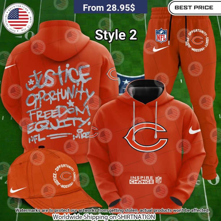 BEST Chicago Bears Justice Inspire Change Hoodie Your beauty is irresistible.