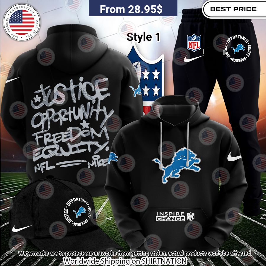 BEST Detroit Lions Justice Inspire Change Hoodie Royal Pic of yours