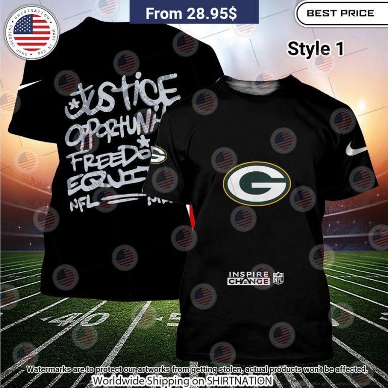 BEST Green Bay Packers Justice Inspire Change Hoodie Wow, cute pie