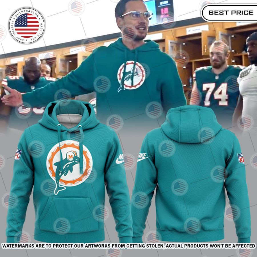 Miami Dolphins Throwback Mike McDaniel Hoodie You look fresh in nature