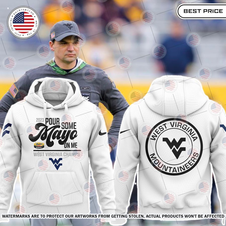 West Virginia Neal Brown Dukes's MAYO Bowl Champions Hoodie Cutting dash