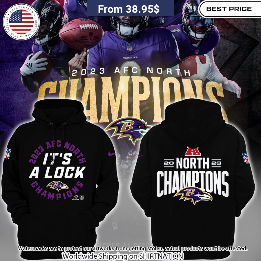 2023 AFC North Champions Baltimore Ravens Hoodie Natural and awesome