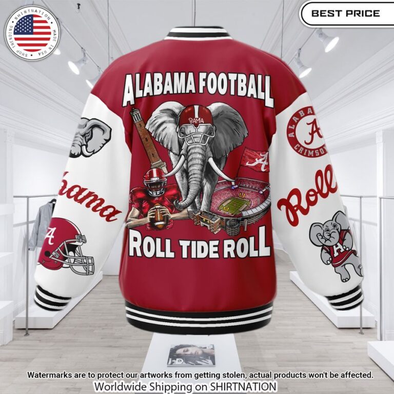 Alabama Crimson Tide football Roll tide roll Baseball Jacket Good look mam