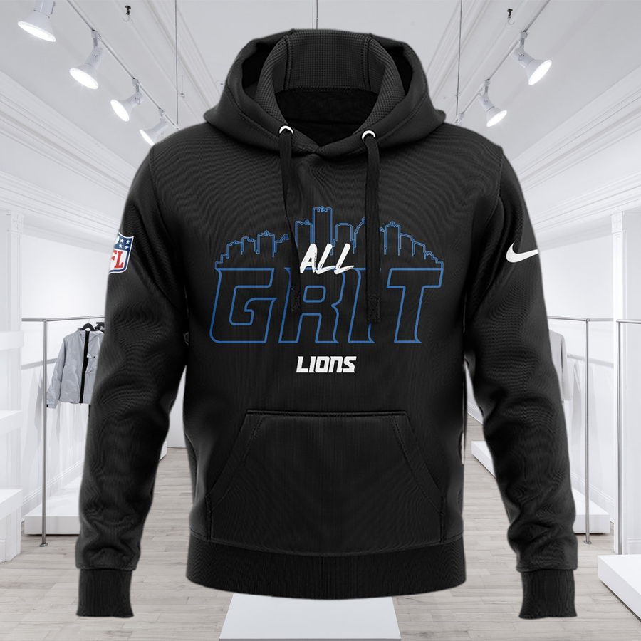 All Grit Lions Dan Campbell Detroit Lions Hoodie • Shirtnation - Shop ...