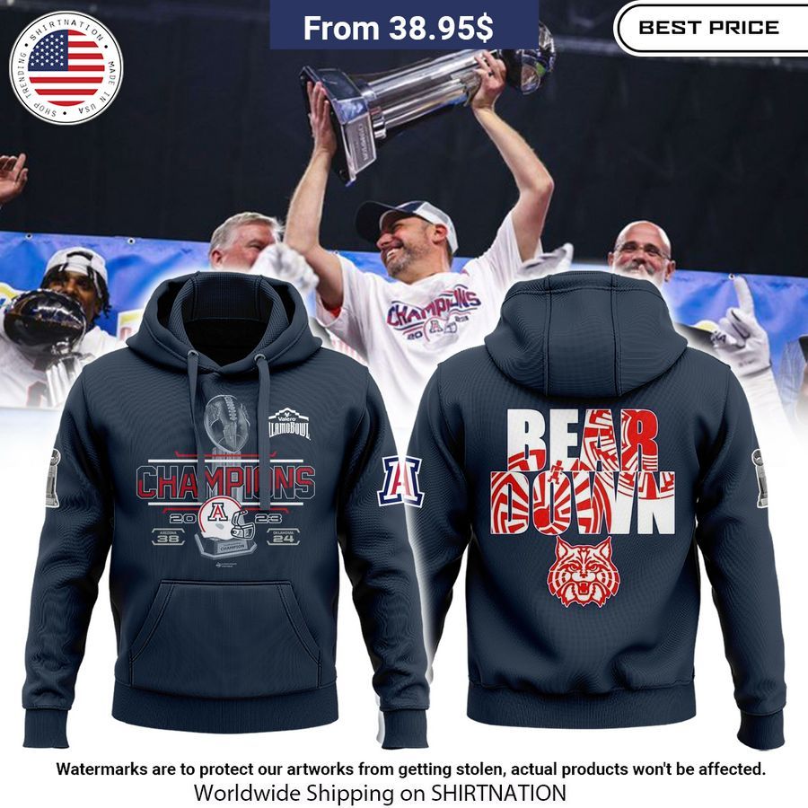 Arizona Wildcats Alamo Bowl 2023 Champions Hoodie Eye soothing picture dear