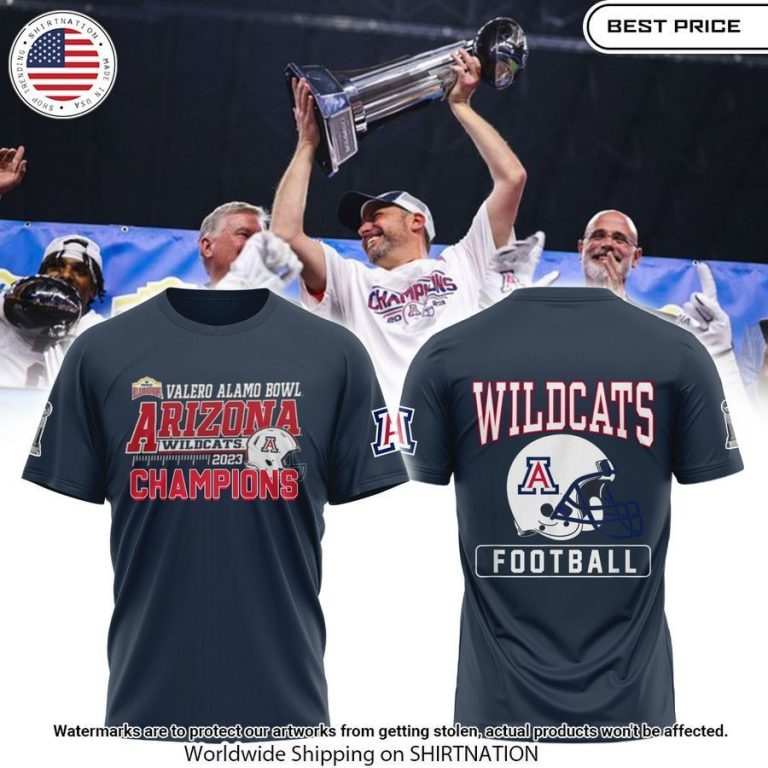 arizona wildcats alamo bowl 2023 champions shirt 1